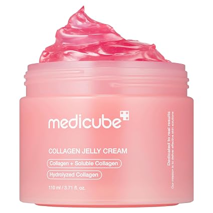 medicube Jelly Cream with Collagen & Niacinamide, 3.71 fl.oz | Freeze-Dried Hydrolyzed Collagen for Skin Barrier Hydration & 24H Glow - Plumper, Firmer looking skin, 3.71 fl.oz
