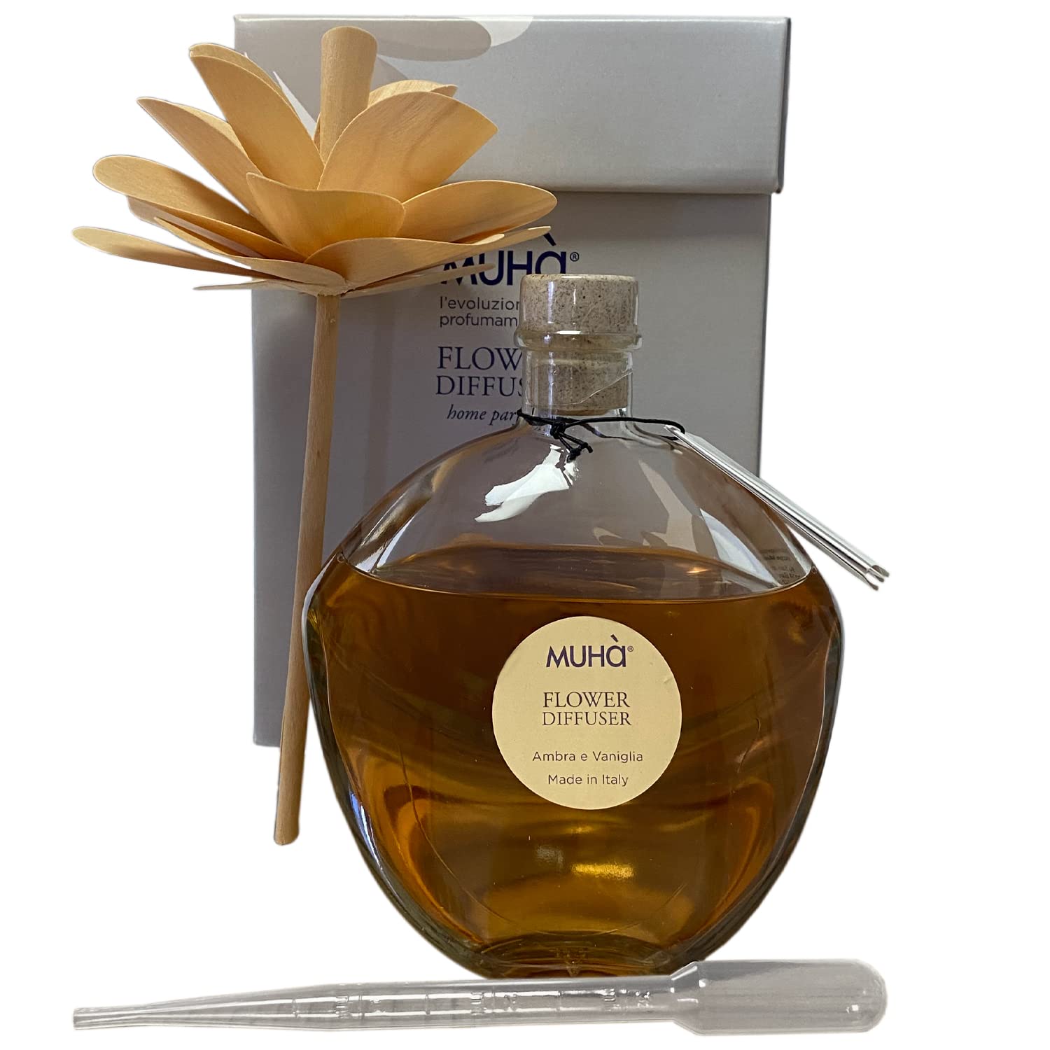 Byour3 - Difusor De Aroma para Habitación con Varillas en Madera de Abedul Esencia Perfumada Elegante Fragancia De Larga Duración Hogar Baño Oficina Armario Boutique (Ámbar Y Vainilla, 400 ml)