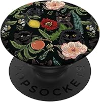 Vista 1 de Botanical and Black Cats PopSockets - Agarre y soporte para teléfonos y tabletas, Negro