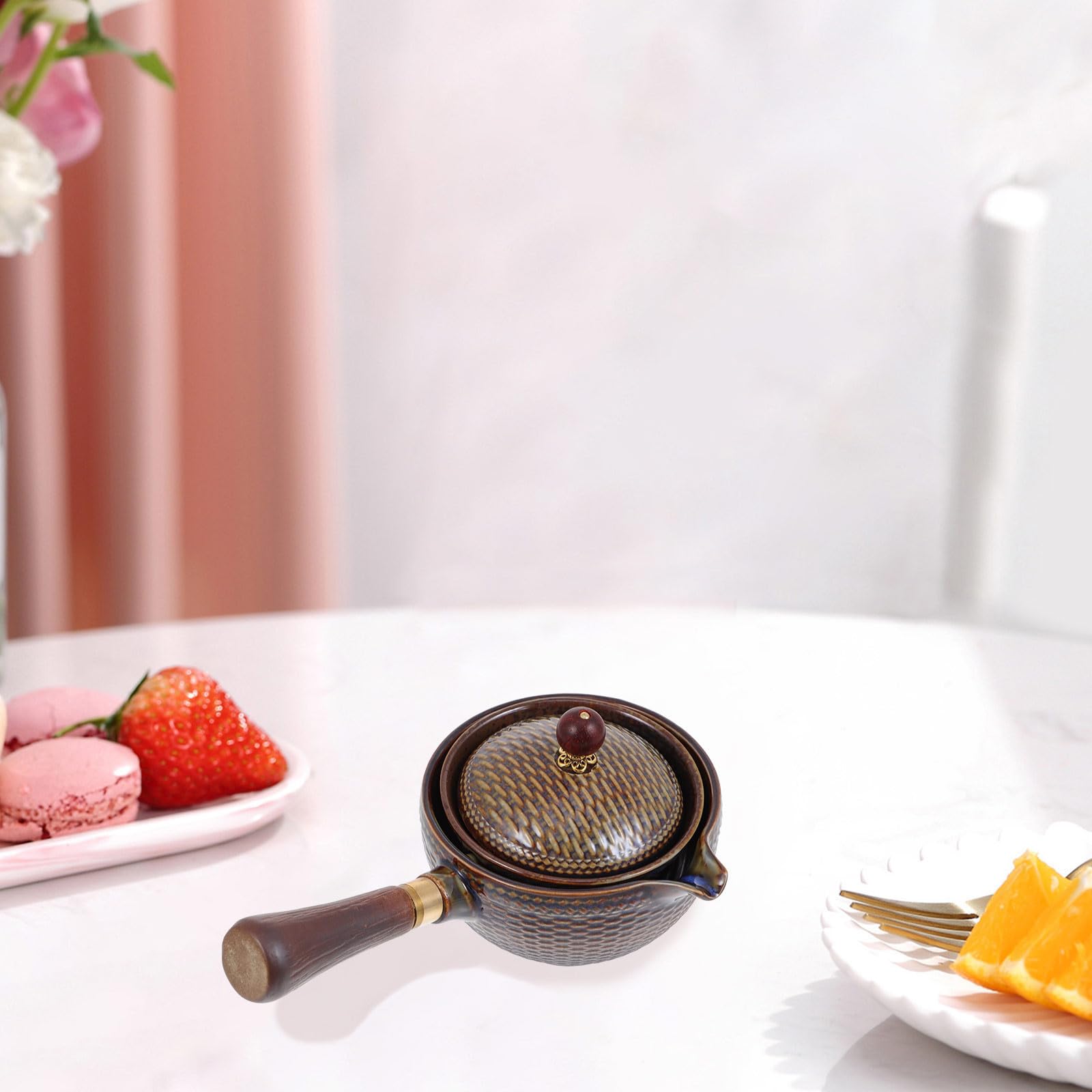iplusmile Tetera Diseño Tradicional Chino Resistente al Calor de Cerámica Filtro Integrado para Infusiones para Uso Doméstico y Preparación de Té