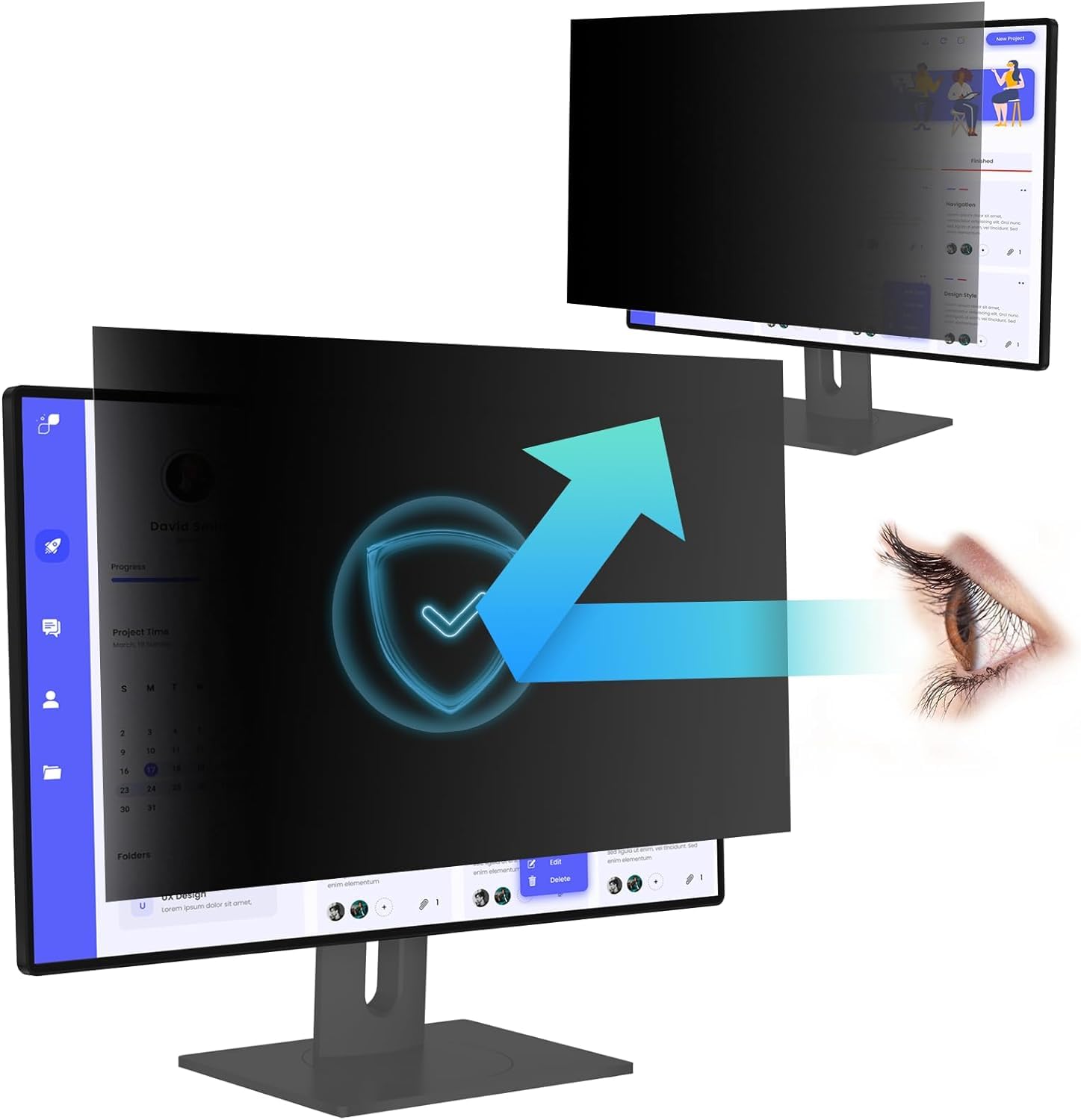 2 unidades de pantalla de privacidad para ordenador de 24 pulgadas, aspecto 16:9, filtro extraíble privacidad de 24 pulgadas, anti espía, antideslumbramiento/anti luz azul/anti-arañazos protector de