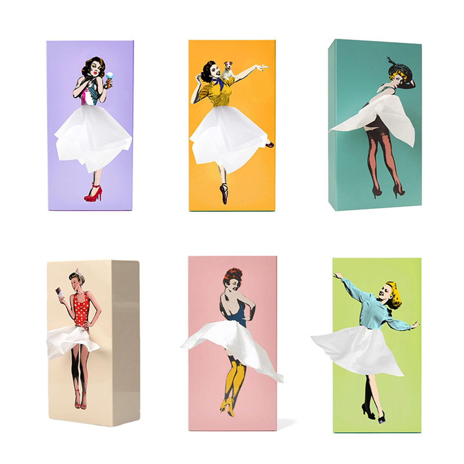 Flying Skirt Tissue Box Fliegender Rock Tissue Box Taschentuchbox Mit Fliegendem Rock Kreative Puffy Rock Mädchen Taschentuchspender Personalisiertes Kosmetiktücher Box (Cyan)