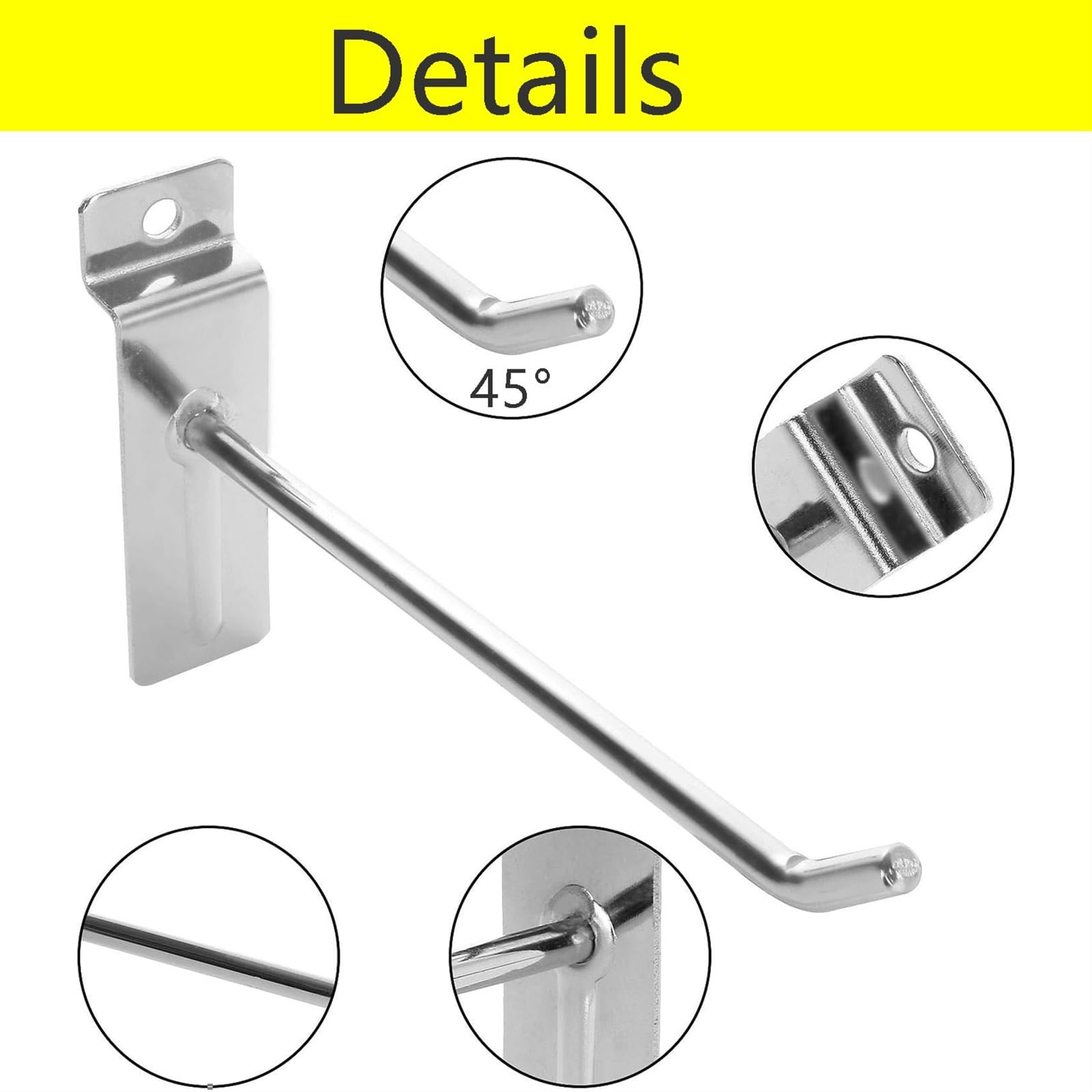 Stecktafelhaken, 9,8-Zoll-Lamellenwandhaken, Display-Panel-Haken, 30 Stück Lamellenbretthaken for Paneele, handelsübliche Lamellenwand-Deluxe-Haken for Garagengeschäfte, Einzelhandelsdisplays