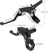 Vista 2 de PRO CAKEN 7/8" 22mm Manillar Universal de Aluminio para Motocicleta con Empuñadura de Embrague Plegable de 360° para Motocicleta de Calle