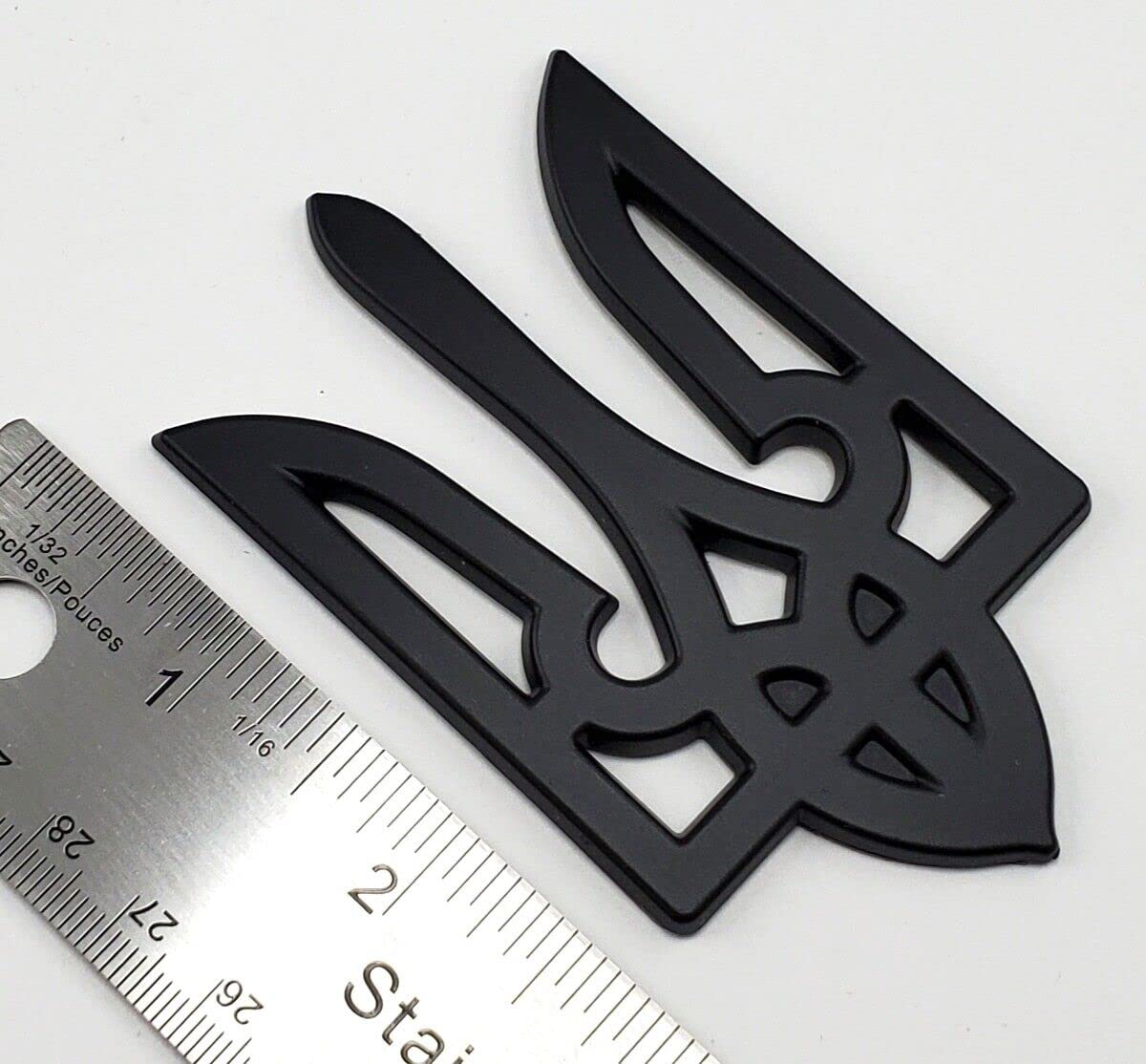 Czarny Tryzub ukraiński trójząb samochód emblemat 3D naklejka automatyczna naklejka naklejka symbol Ukrainy 8,9 cm wysokości