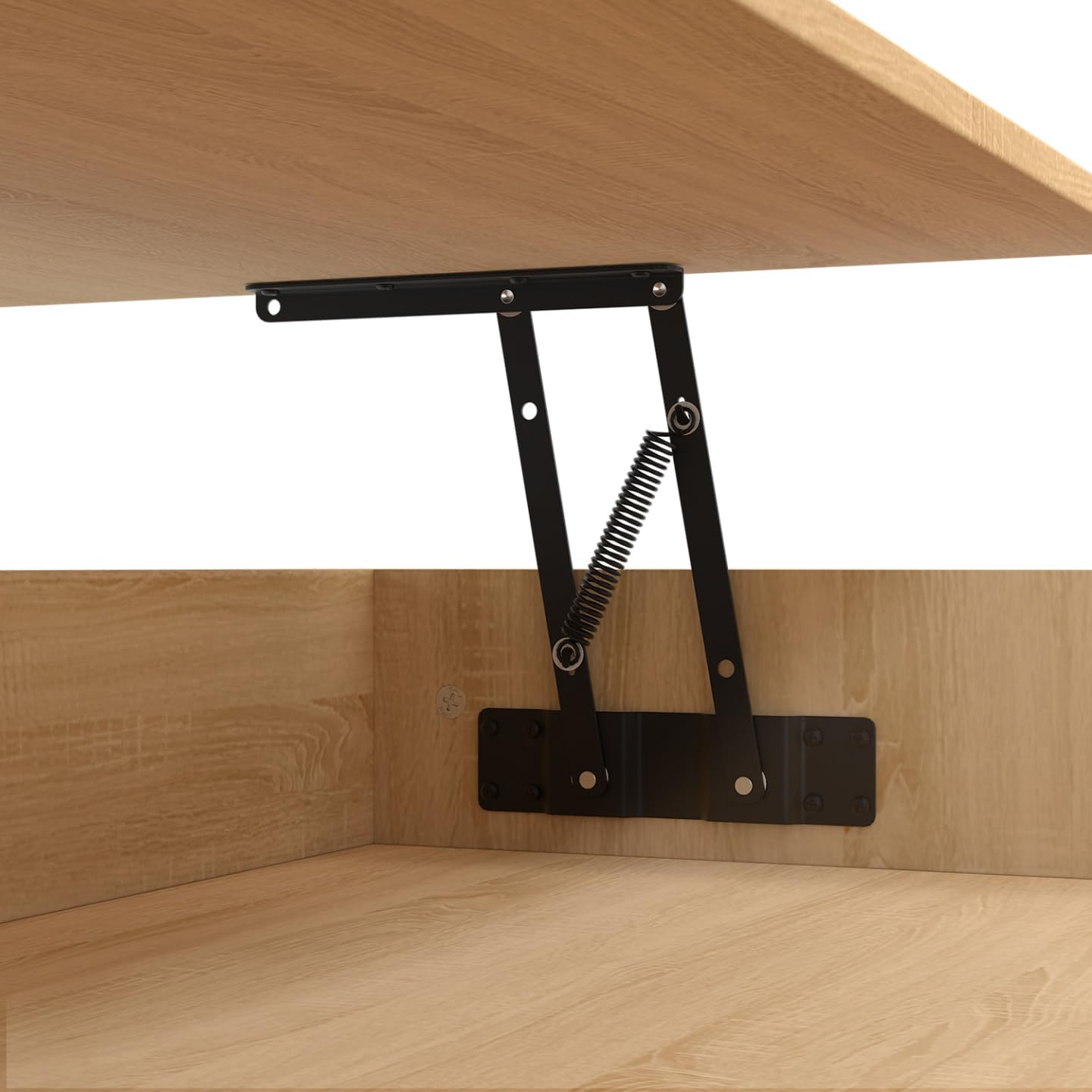 IDMarket - Tavolino rettangolare alzabile in legno e nero EDEN