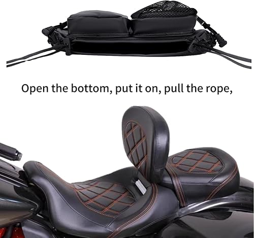 Miniatura 6 de Bolsa universal para respaldo de motocicleta, kit organizador para el respaldo del conductor, bolsas de barra Sissy, bolsillo para asiento trasero
