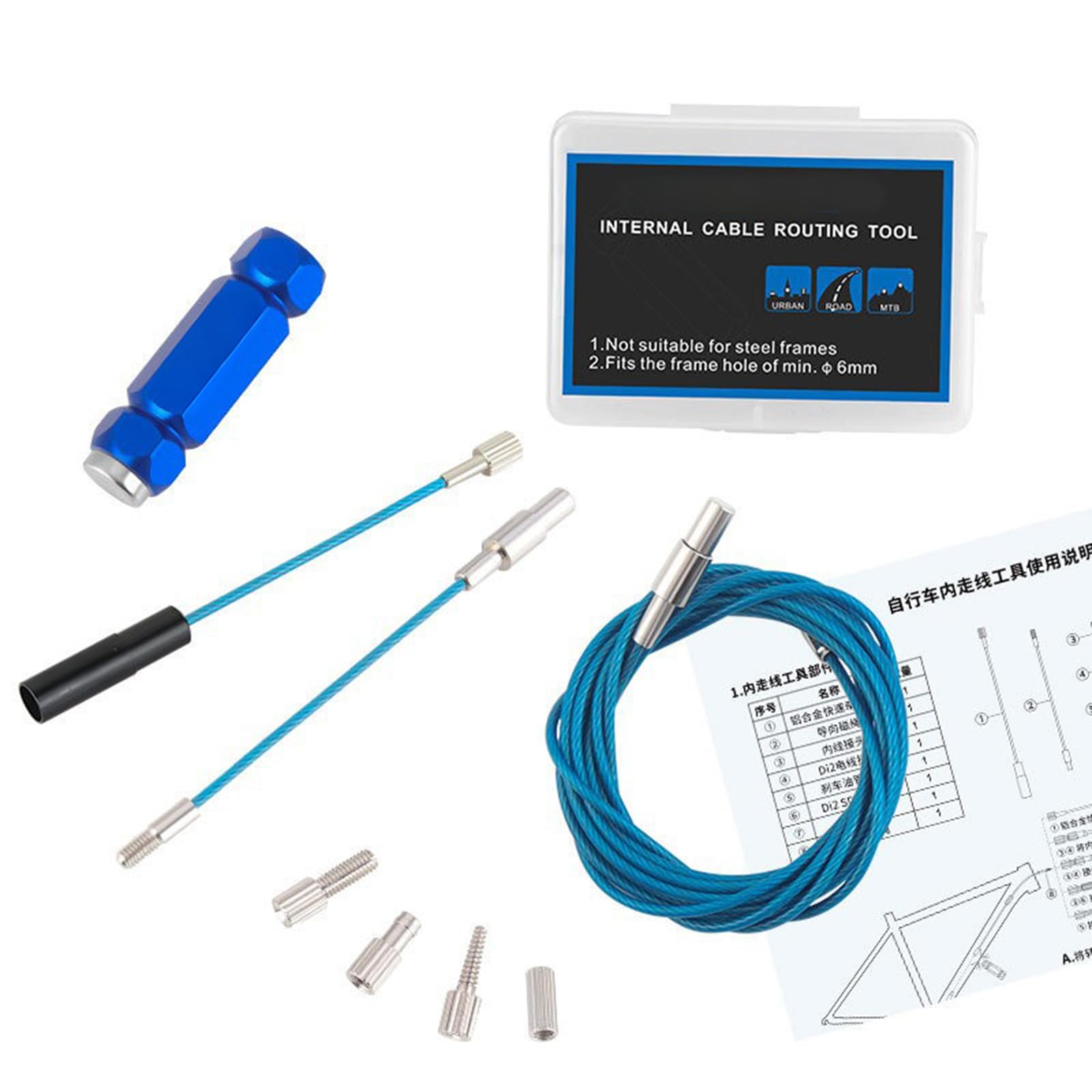 Viviwi Blue Bikes Internal Cable Routing Tool Internal Cable Routing Tool For Bike Frame Shifts Hydraulic Wire Shifter Inner Cables