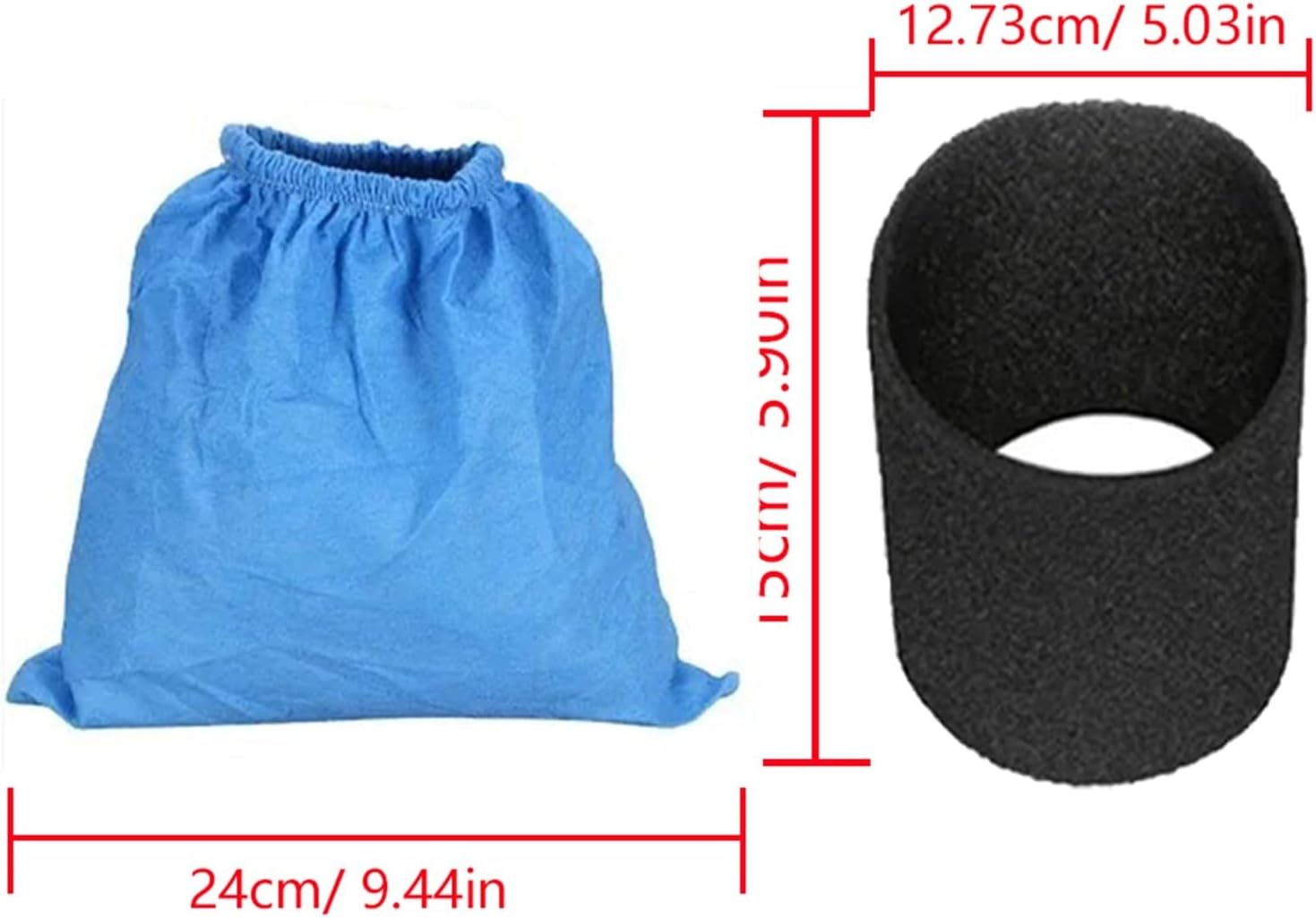 Compatible for Karcher Vacuum Cleaner, Textile Filter Bag and Filter Elements Replacement Parts(SET D)
