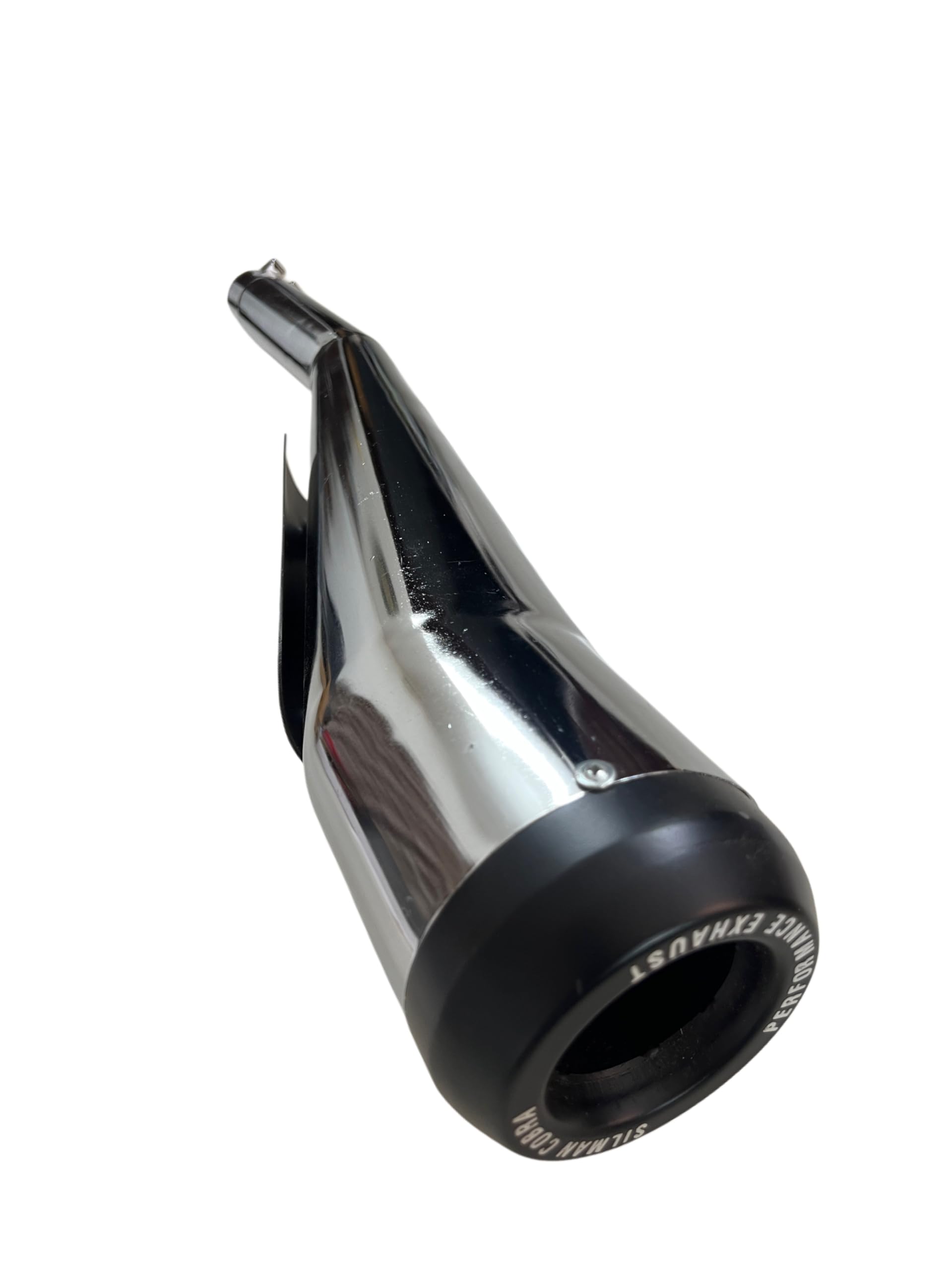 SILMAN Bullet Cobra CP Silencer | Cylindrical Chrome Exhaust with Black End Cap | Universal Fit for Royal Enfield Classic 350, Electra, Standard, Bullet 350 & 500 (BLG27)-image-40