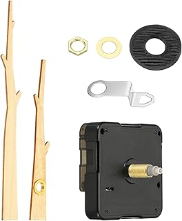 PATIKIL Clock Mechanism Replacement, Quartz Clock Mechanism Battery Operated DIY Wood Wall Clock Hands and Motor Kit Mute Movement Repair Parts for Do It Yourself, Branch