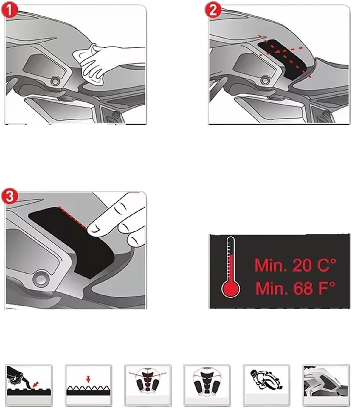 Motorcycle Tank Sticker for YA&MAHA YZ250F YZ250FX YZ450F YZ450FX WR250F WR450F 2014-2019 Motorcycle Side Tank Non-Slip Stickers Pad.