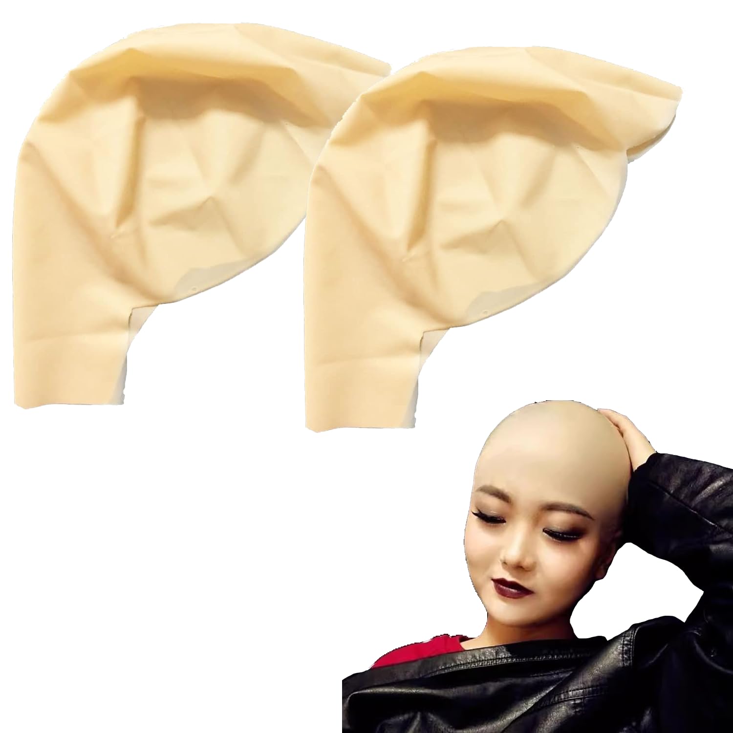 Bonnet Chauve En Latex – Perruque Chauve Réaliste Pour Déguisements, Halloween, Cosplay Et Théâtre