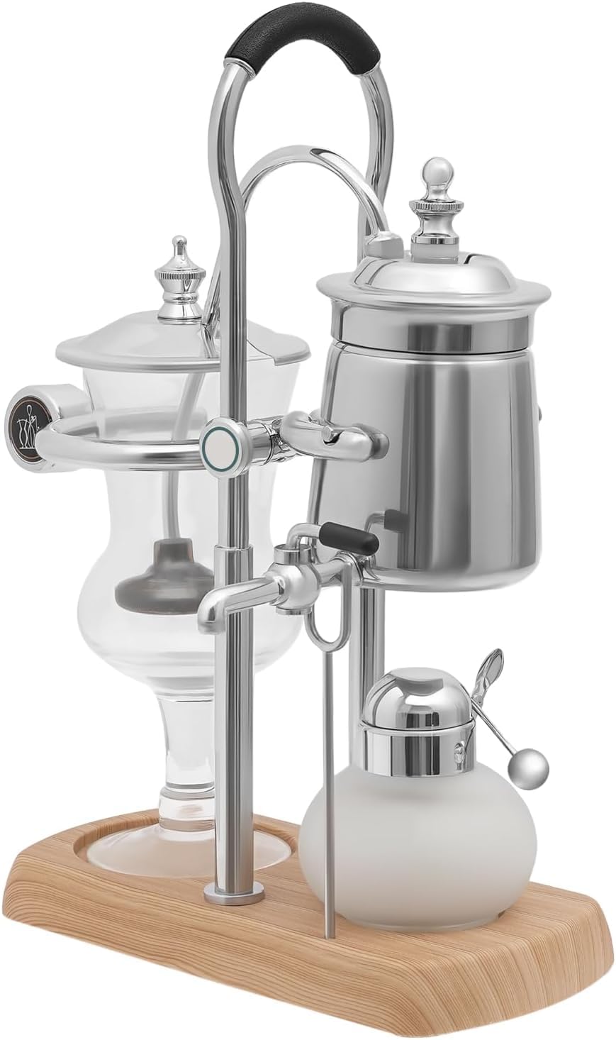 Belgijski Ekspres Do Kawy Syfonowy Balance, Zabytkowy Ekspres Próżniowy, System Parzenia 400 Ml, Wykończenie W Kolorze Złotym/srebrnym, Ręczny Syfon Grawitacyjny Do Kawy W Kuchni Domowej Silver