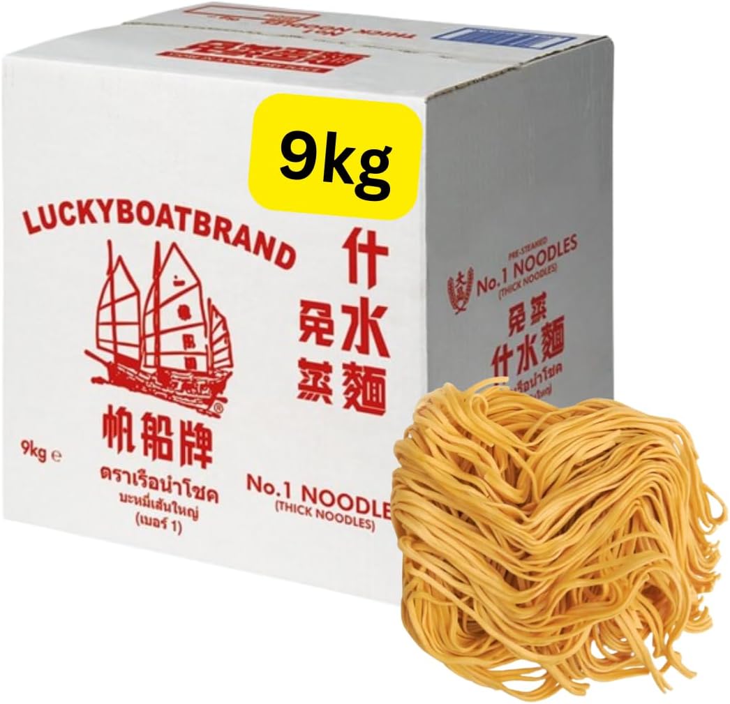 Chinese Lucky Boat Noodles (Bulk 9KG No 1 Thick Noodles)
