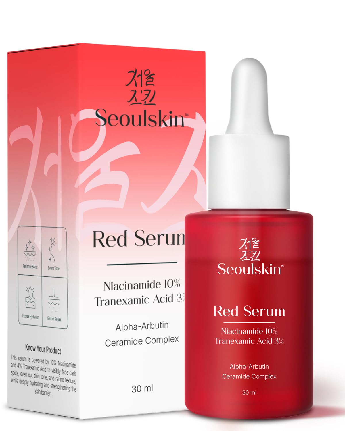 SeoulSkin Red Serum for Face | Niacinamide 10% + TXA serum | Dark Spot Corrector, Even Tone & Radiance Boost | Hydrating Face Serum for Men & Women | 30ml-picture-19