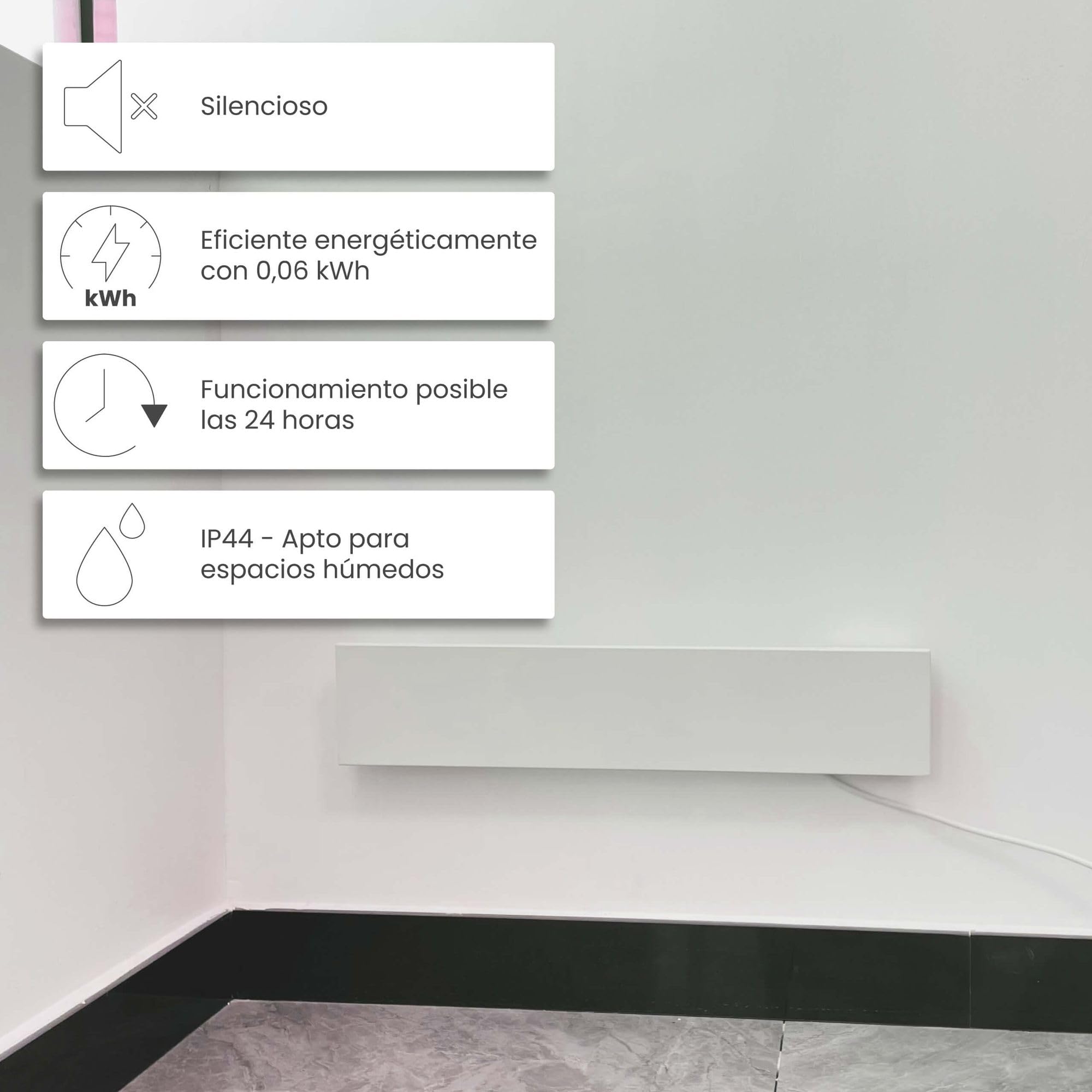 2x Calefactor antimoho 60W, 12 x 60 x 1,3cm