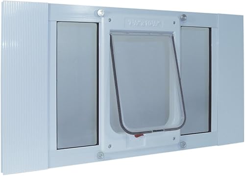 Ideal Pet Products puerta de ventana de aluminio para mascotas, ajustable para adaptarse a anchos de ventana de 27 pulgadas a 32 pulgadas Ideal Pet Products puerta de ventana de aluminio para mascotas, ajustable para adaptarse a anchos de ventana de 27 pulgadas a 32 pulgadas