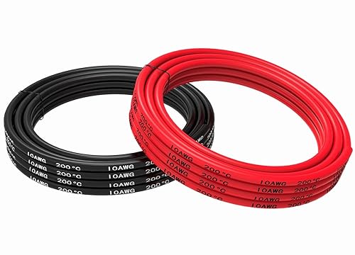 Vista 73 de Alambre de silicona 10 AWG 2 conductores línea de cable paralelo de 20 pies [10 pies negro y 10 pies rojo] alambre trenzado calibre 10 - Alambre