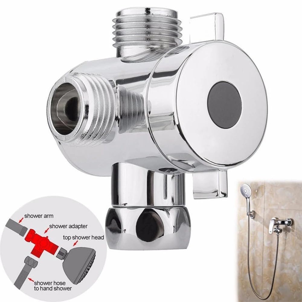 Shower Diverter Shower Adapter Diverter Three-Way Water Distributor 4-Way Conversion Valve 3-Way Diverter Valve Shower Distributor Shower Valve Tap Diverter Valve for Kitchen Bathroom Shower System, - Image 4
