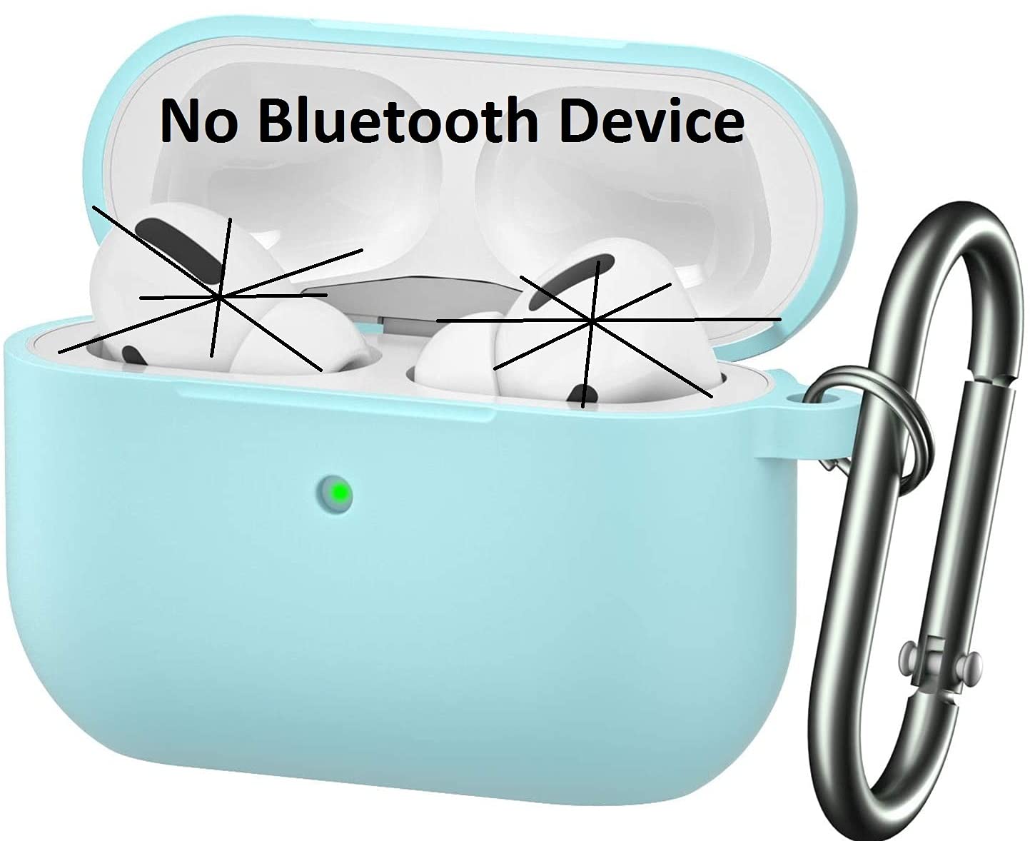 AmtrixCompatible with Airpods Pro Case,Soft Turquoise Silicone Skin Case Cover Shock-Absorbing Protective Case with Keychain [Front LED Visible] (Turquoise)