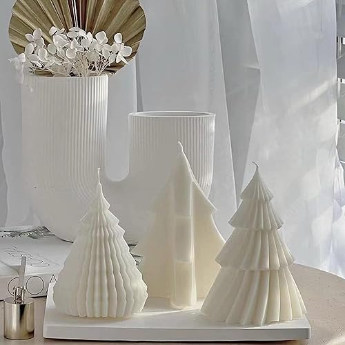 Miniatura 9 de Molde grande de vela de silicona para árbol de Navidad, molde en forma de cono en espiral 3D, árbol de Navidad plegable para hacer velas, moldes