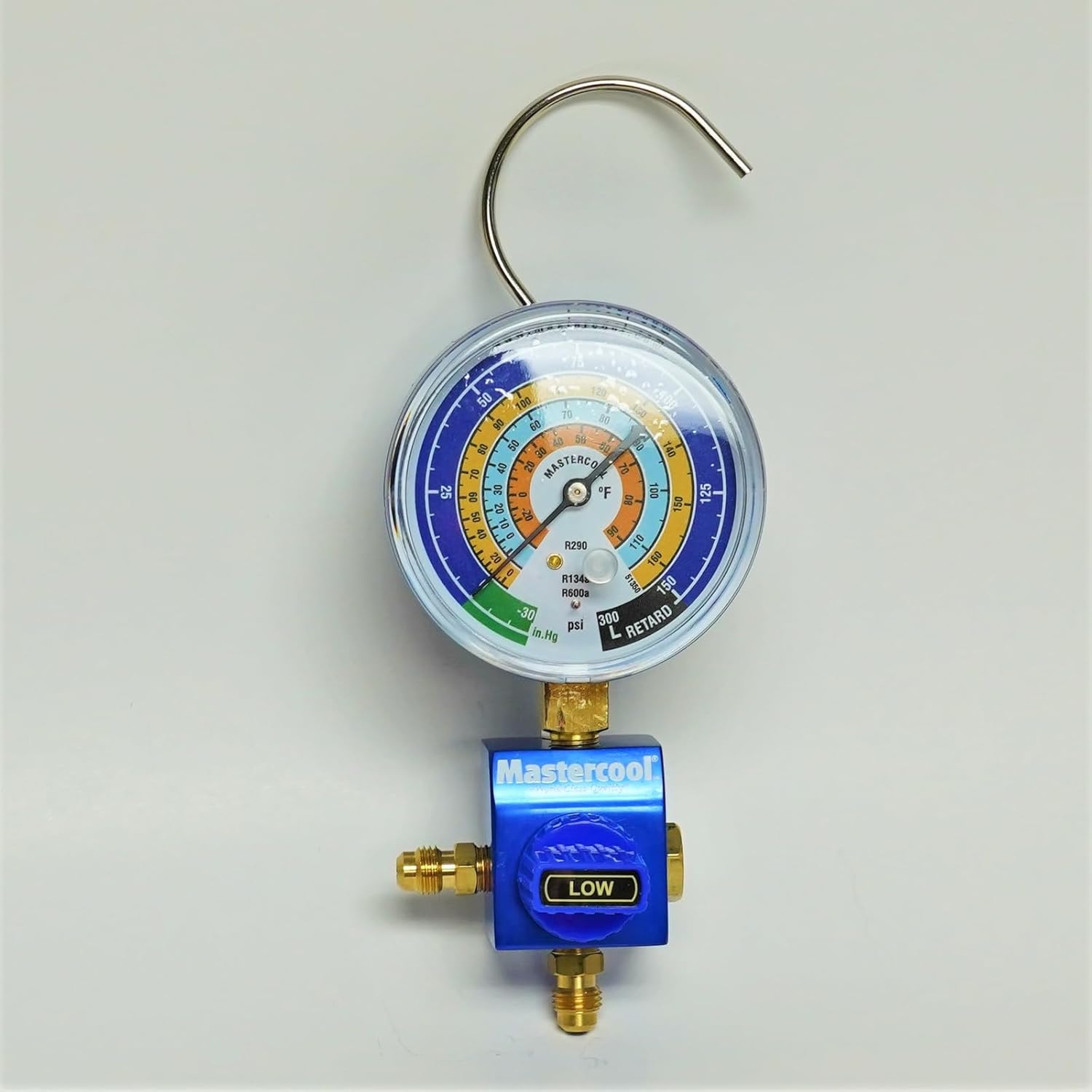 Replacement for Mastercool 92103-53-1/4 Manifold Gauge with 1/4" Ball Valve for R600a R290 R134a Replaces Parts