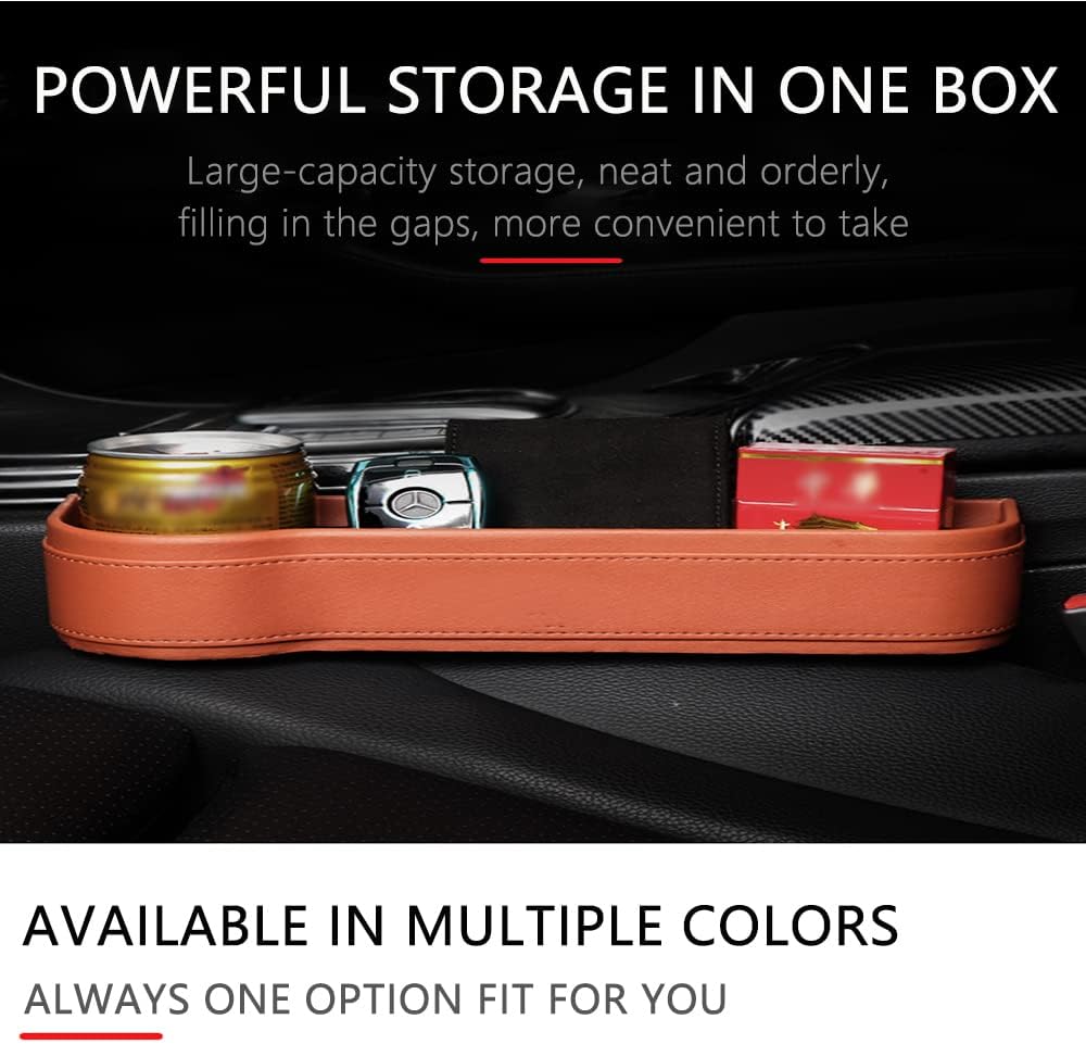 QIDIAN Leather Car Seat Crevice Storage Box Gap Organize for Cooper S ONE JCW R56 R55 R50 R53 R60 F56 F55 F54 F60 Clubman Countryman Accessories (Black Right B) : Automotive