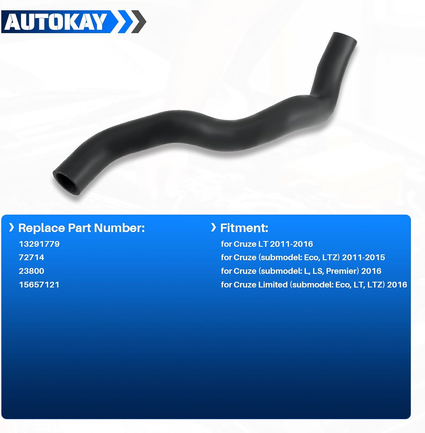 AUTOKAY 13291779 Radiator Hose Upper Fits for Chevy for Chevrolet Cruze Limited 2011-2016