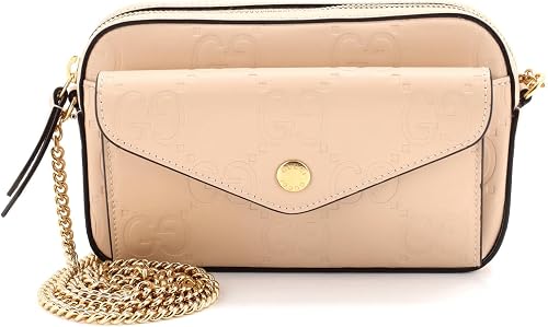 Pre-Loved Front Pocket Chain Shoulder Bag Jumbo GG Embossed Leather Super Mini, Neutral