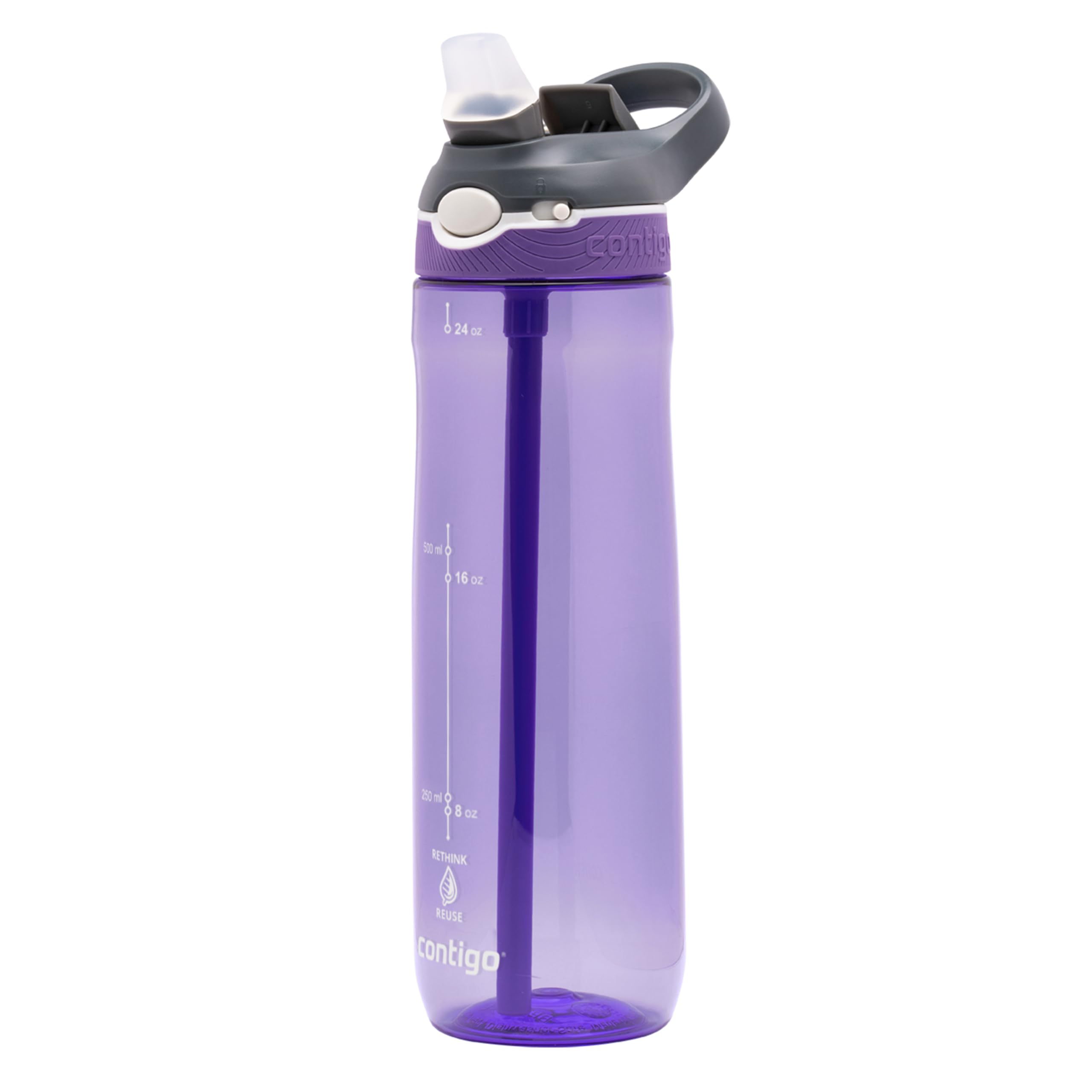 Ashland Autoseal Water Bottle with Flip-Straw | Large 720ml BPA Free Drinking Bottle | Sports Flask | Leakproof