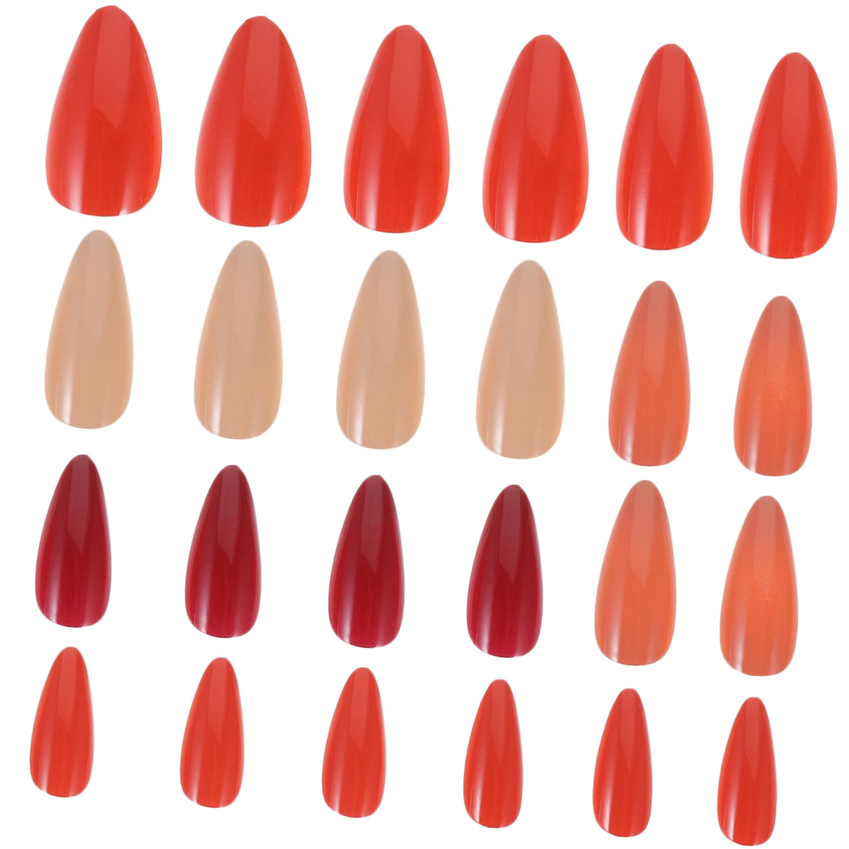 24pcs Nude Press Nails Kit Easy Application False Nails for Women Four Elegant Colors Your Natural Beauty Comfortable