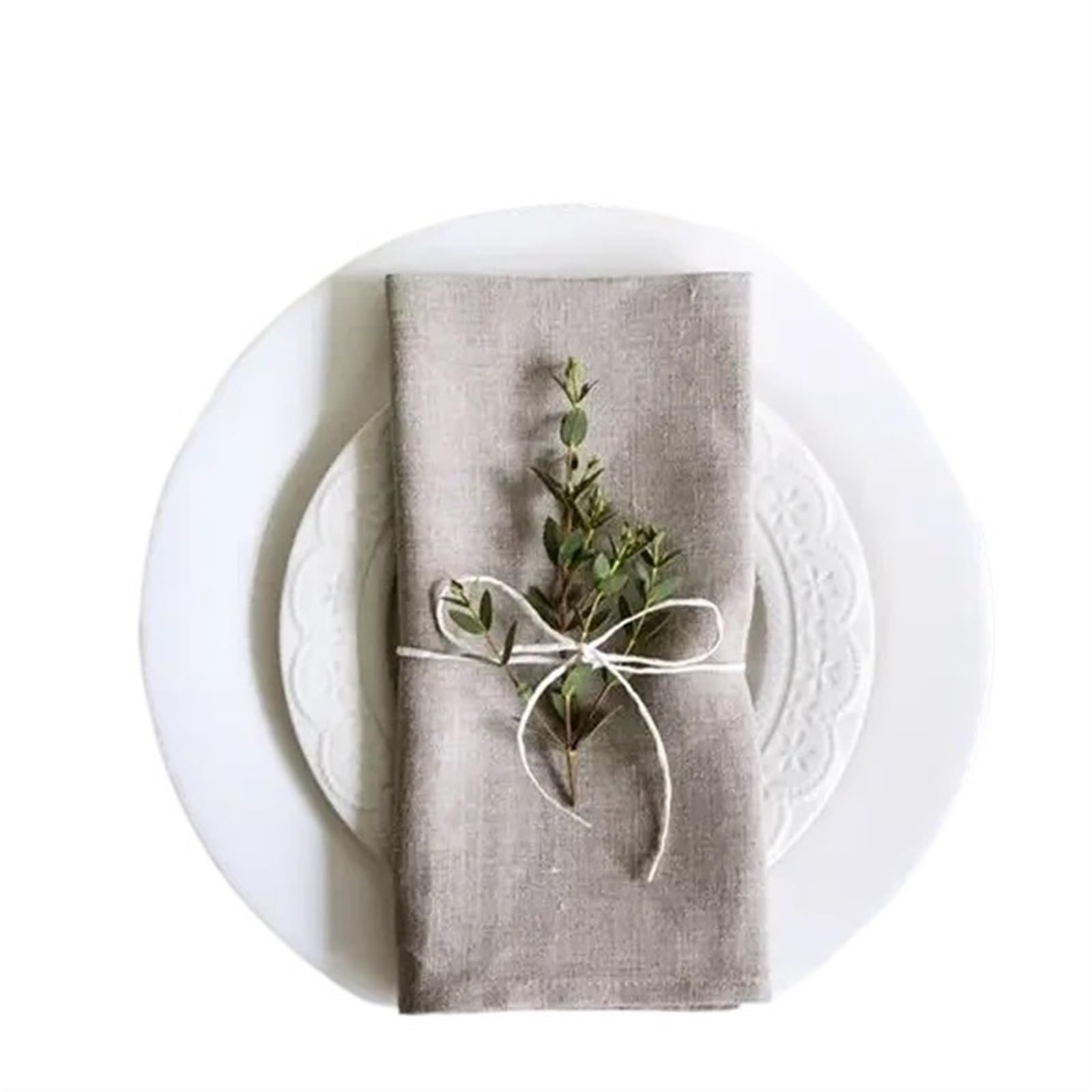 serviettes napkins 12Pcs Linen Fabric Napkin Table Dinner Napkins For Wedding Party 4 for dining wedding party everyday home(Linen 40x40cm)