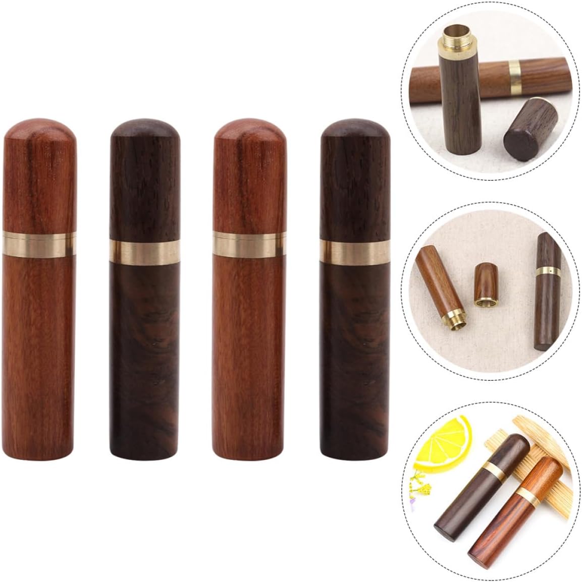PERSELOSO 4pcs Wooden Needle Box Sewing Needles Holder for Easy Organization of Embroidery and Craft Supplies Portable Storage Case for Knitting and Sewing Needs