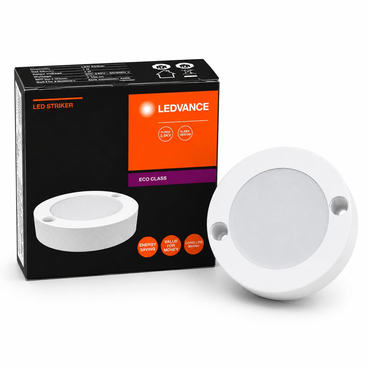 ledvance 3w stricker spot dot light for home office, shelf decoration, warm white 3000k, pack of 1