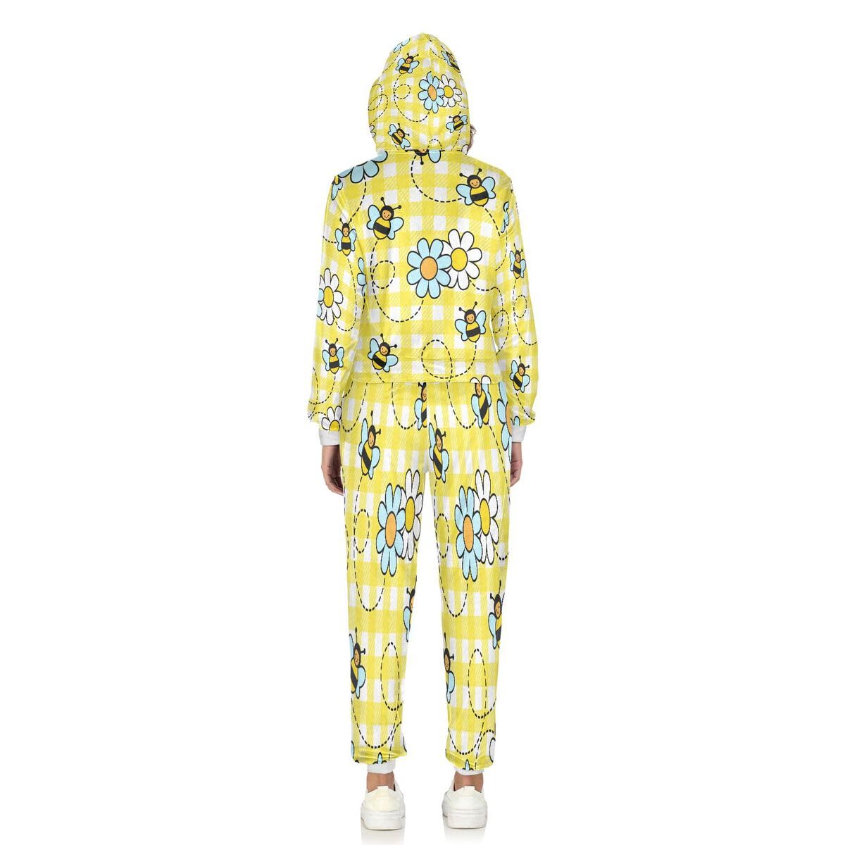 Conjunto deportivo de 2 piezas para mujer, conjunto deportivo de manga larga con estampado de margaritas y insectos
