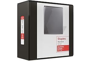 Staples Standard View 5-Inch 3-Ring Binder