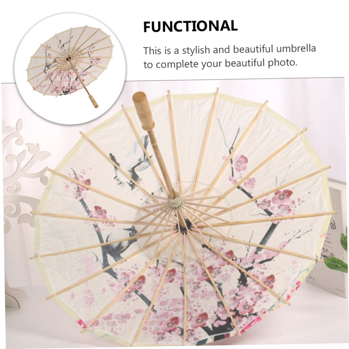 GALPADA Unique Handmade Stage Umbrella Oil Paper Traditional Chinese Design for Parties and Events