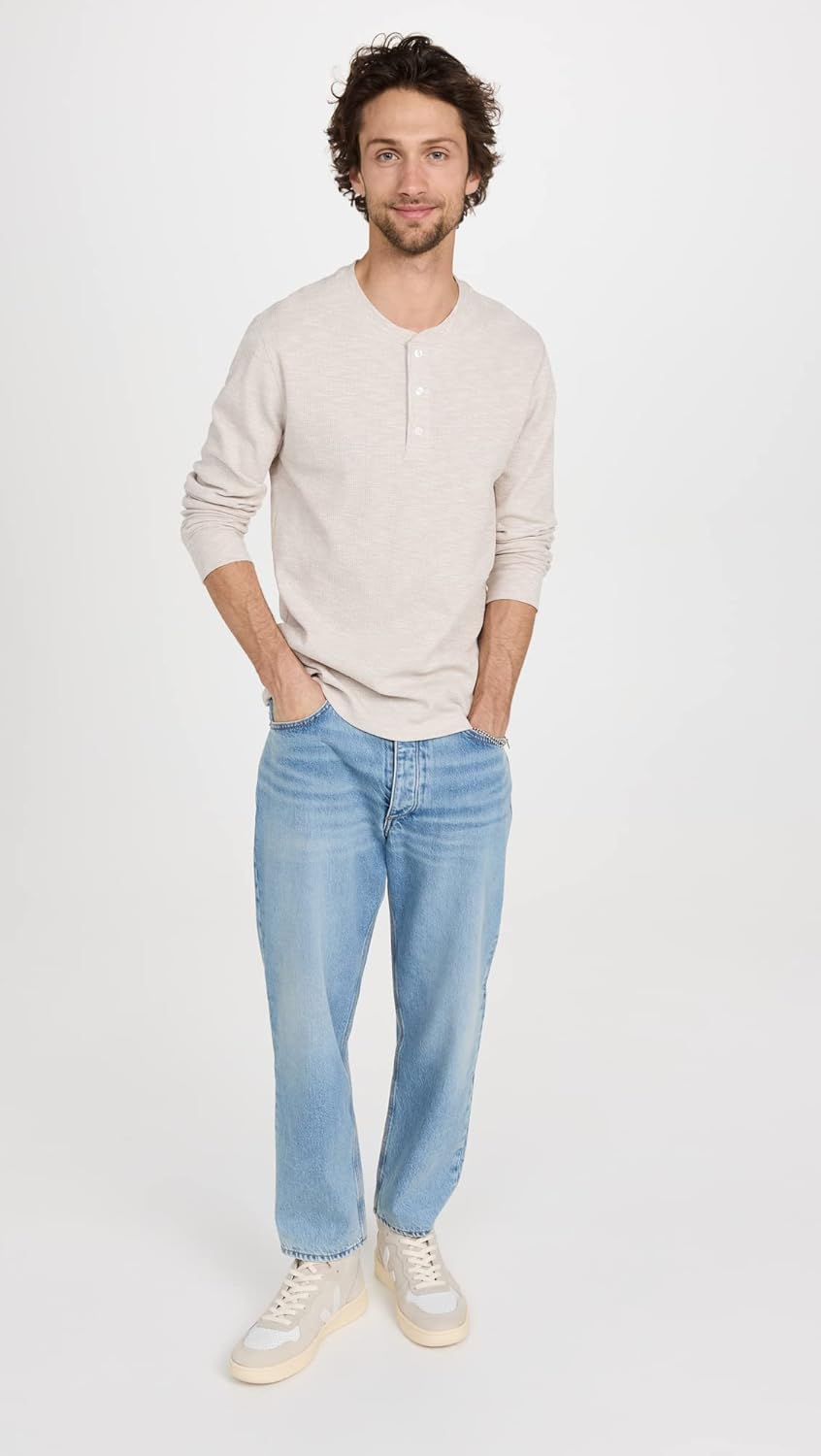 Vince Men's Sun Faded Thermal Long Sleeve Henley - Image 5