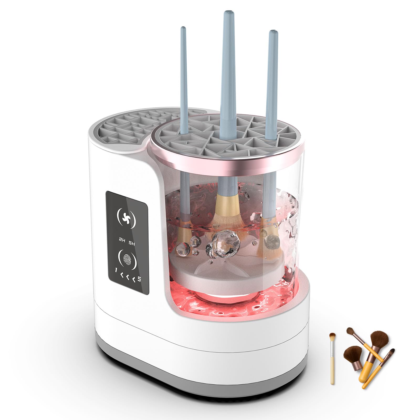Nettoyeur de pinceaux de maquillage électrique, nettoyage électrique et séchage rapide pour les familles paresseuses, outil de nettoyage automatique des pinceaux de maquillage avec fonction de séchage