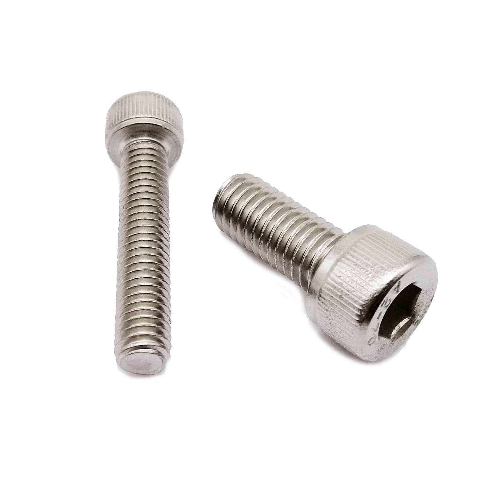 Tornillo autorroscante 1/5/10/50 piezas M3 M4 M5 M6 M8 A2-70 304 hexagonal de acero inoxidable cabeza hexagonal cabeza hexagonal tornillo Allen longitud de rosca 10-150 mm cubierta de tornillo (6 mm