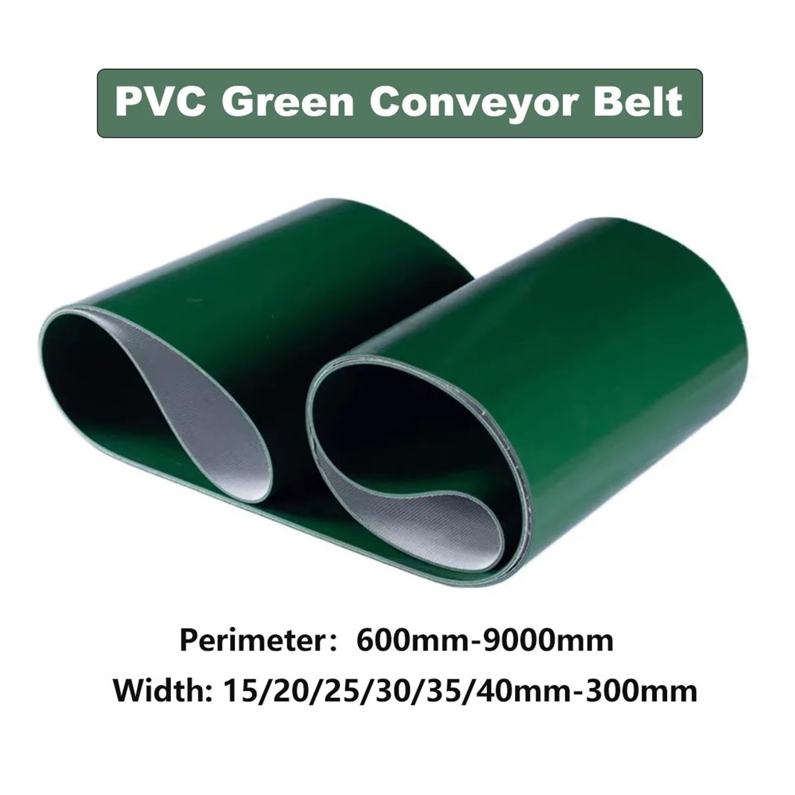 Cinghie del cambio Spessore: Perimetro del nastro trasportatore trasmissione verde in PVC da 1 mm: 2000 mm-2400 mm Larghezza: 50/55/60/65/70 mm distribuzione(65mm,2000mm)