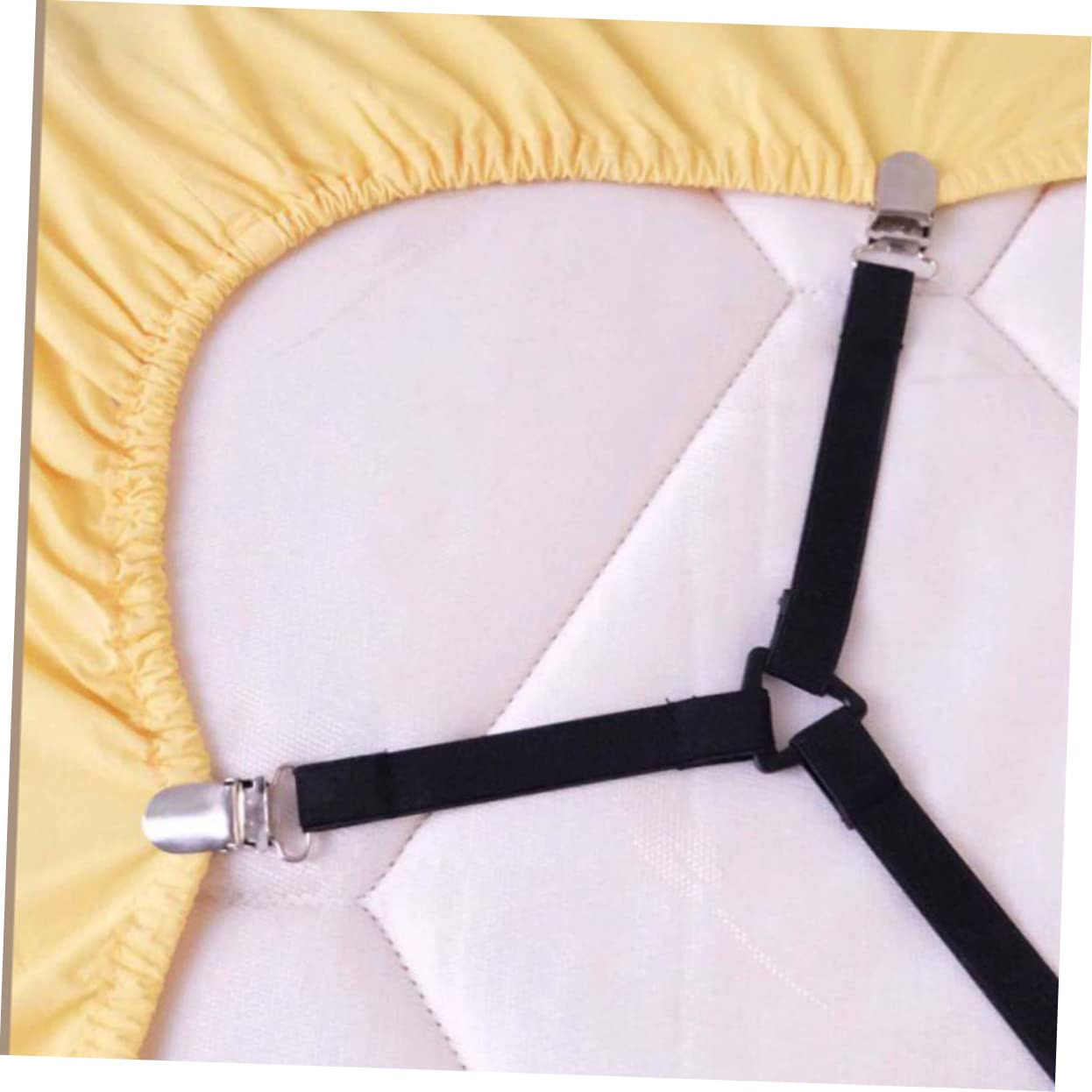 Garneck Bed Sheet Fasteners 4pcs Metal Bed Sheet Clips Grip Bedskirts and Upholstery Securely Spiral Upholstery Pins for Sofa Cover