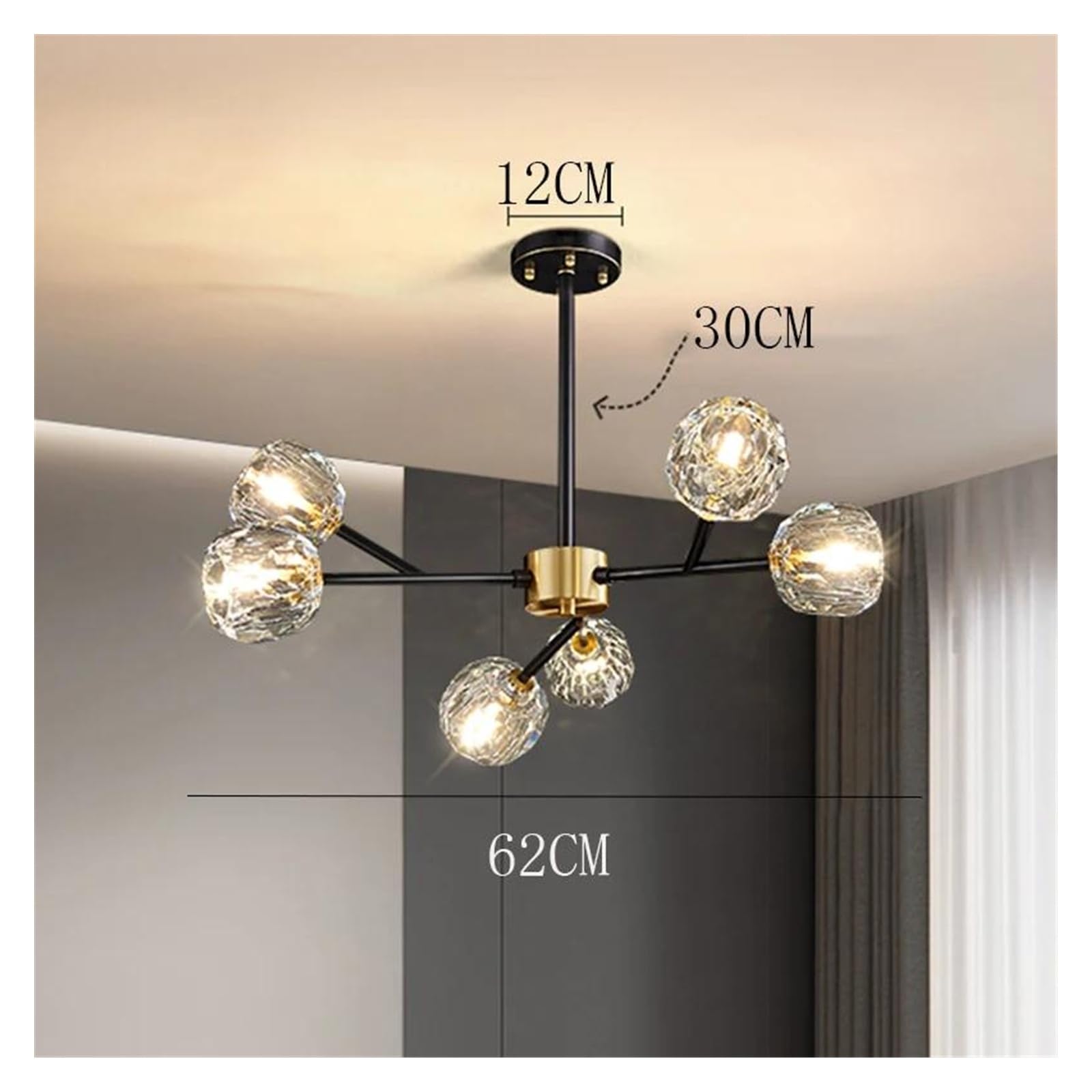 Generico Lampade a sospensione, Moderne luci a LED for la decorazione della casa, lampade a sospensione for soggiorno, lampadari for sala da pranzo, sospese, illuminazione interna(A 6 heads)
