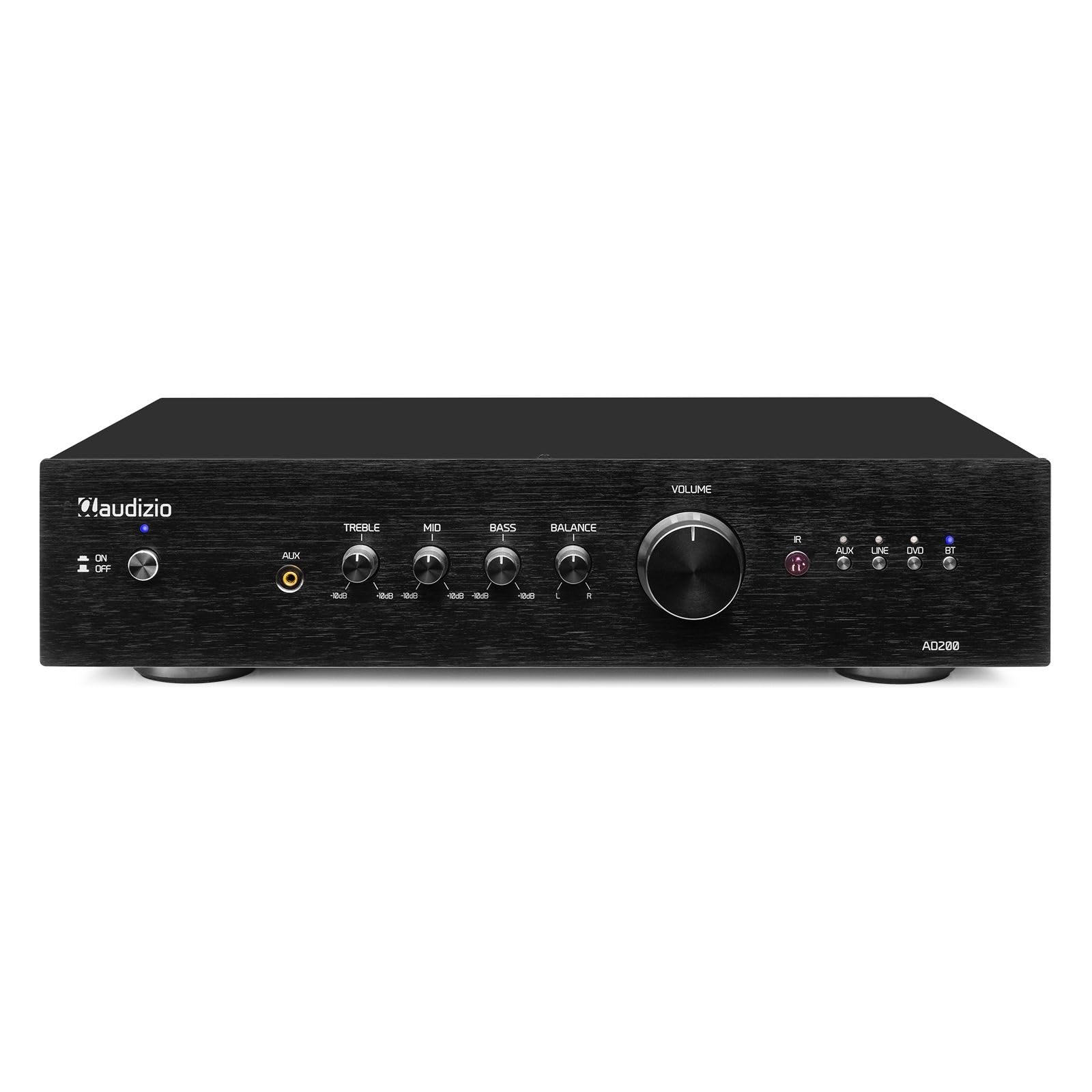Audizio AD200B Amplificateur Hi-FI Bluetooth 2.1 - Noir, 400 Watts, 2 Sorties Enceintes, 1 Sortie Sub, Lecteur MP3, Égaliseur de Son, 2 Canaux, Idéal pour Vos Films et Écouter Votre Musique