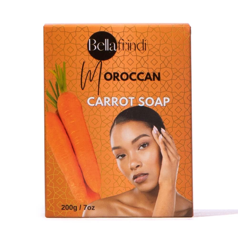 Carrot Soap Bar for Body & Face - Moroccan Made with Natural Ingredients Gentle Soap – For All Skin Types – 200gm Bar