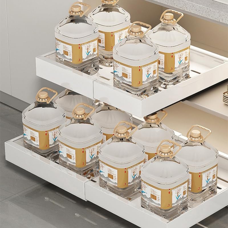 Pull out cabinet organizer - slide out drawers for kitchen cabinets, helps to store items neatly in the cabinet with drawers & pantry shelves instead of all over the counter. (Large)