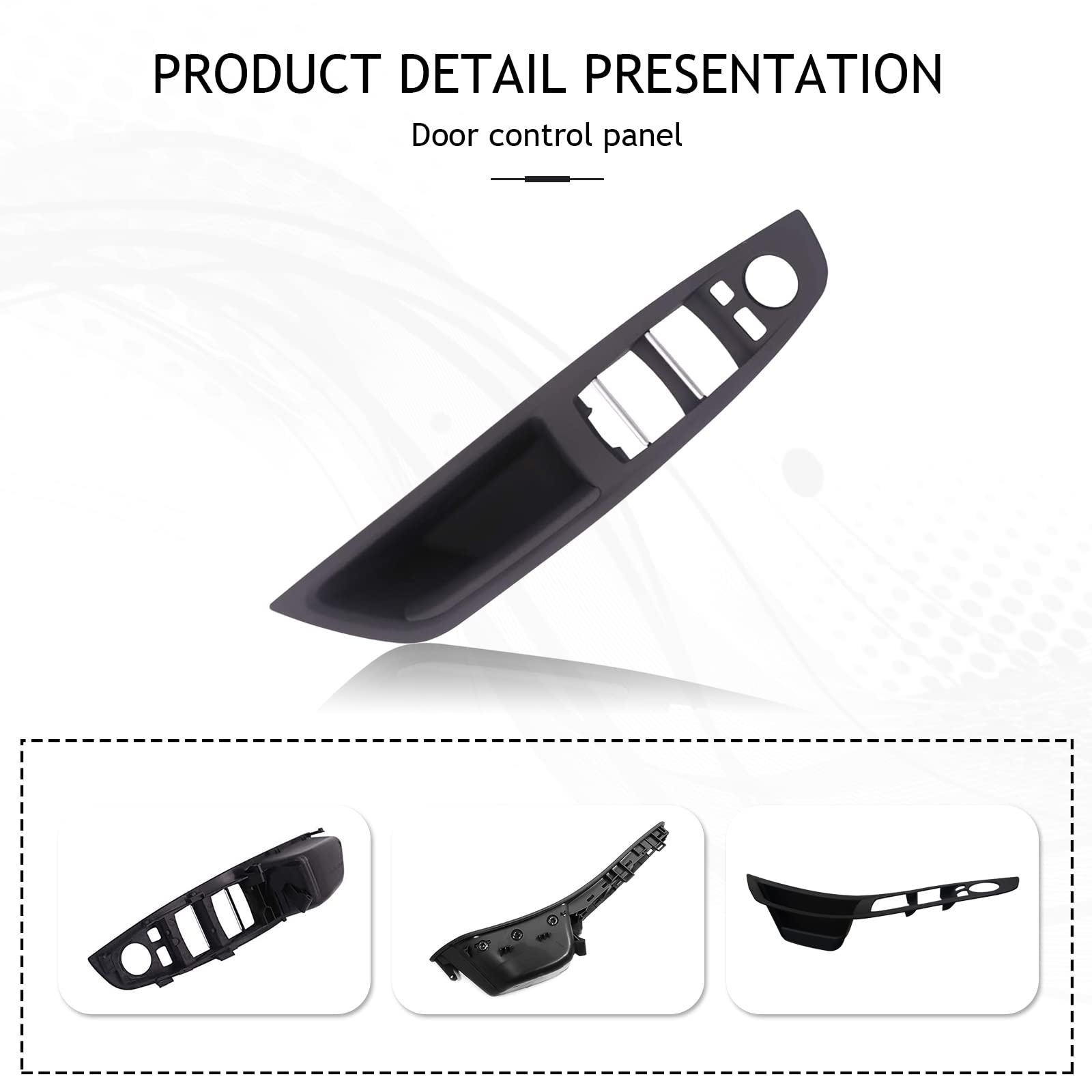 TZYSZDB DWVV F10 F11 Left Hand Drive Interior Door Handle Control Panel for BMW 5 Series 520 523 525 528 530 535 (Left Black) - Image 3