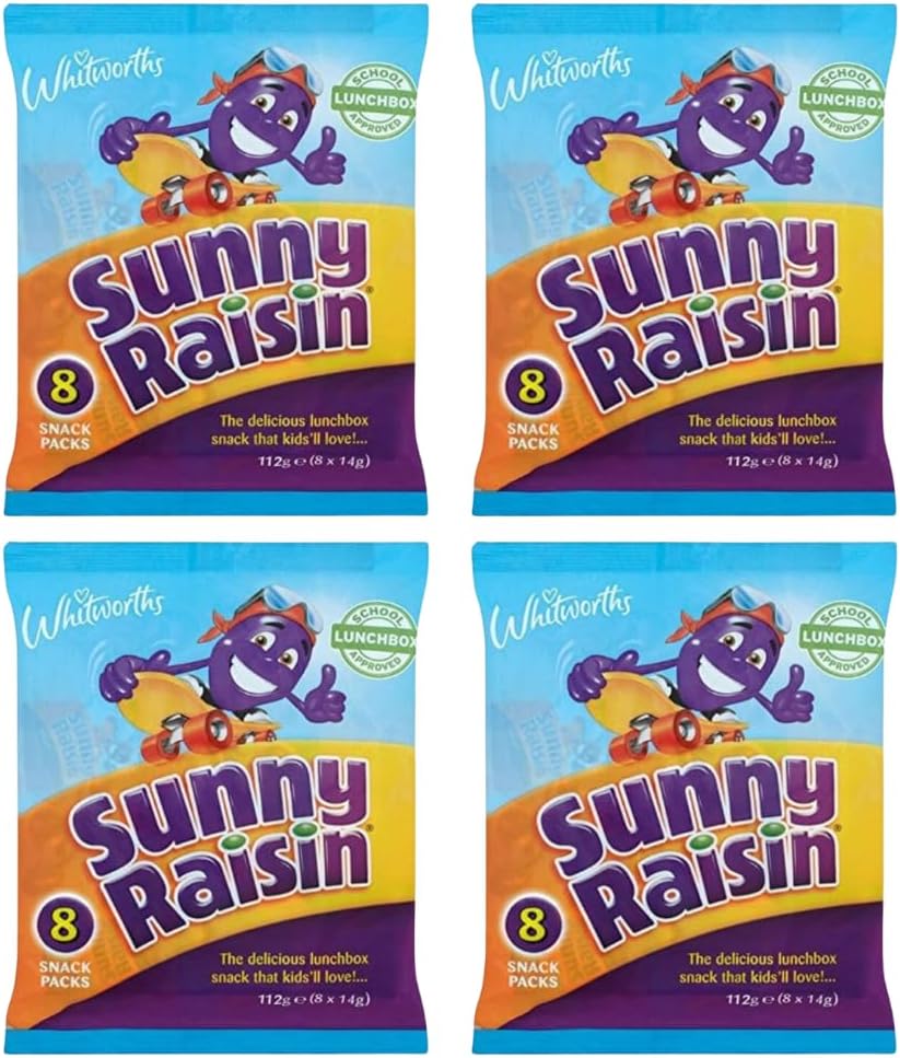 Dried Fruit Bundle Consisting of Whitworths Sunny Raisins Jumbo 8 Pack 8x14g (4 Pack)