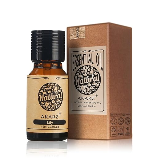 AKARZ aceite esencial de lirio Natural Orgánico aceite de lirio para el Cuidado de la Piel Cuerpo Cabello, Difusor, Luz, Jabón, Hacer, DIY Masaje aroma 10ml